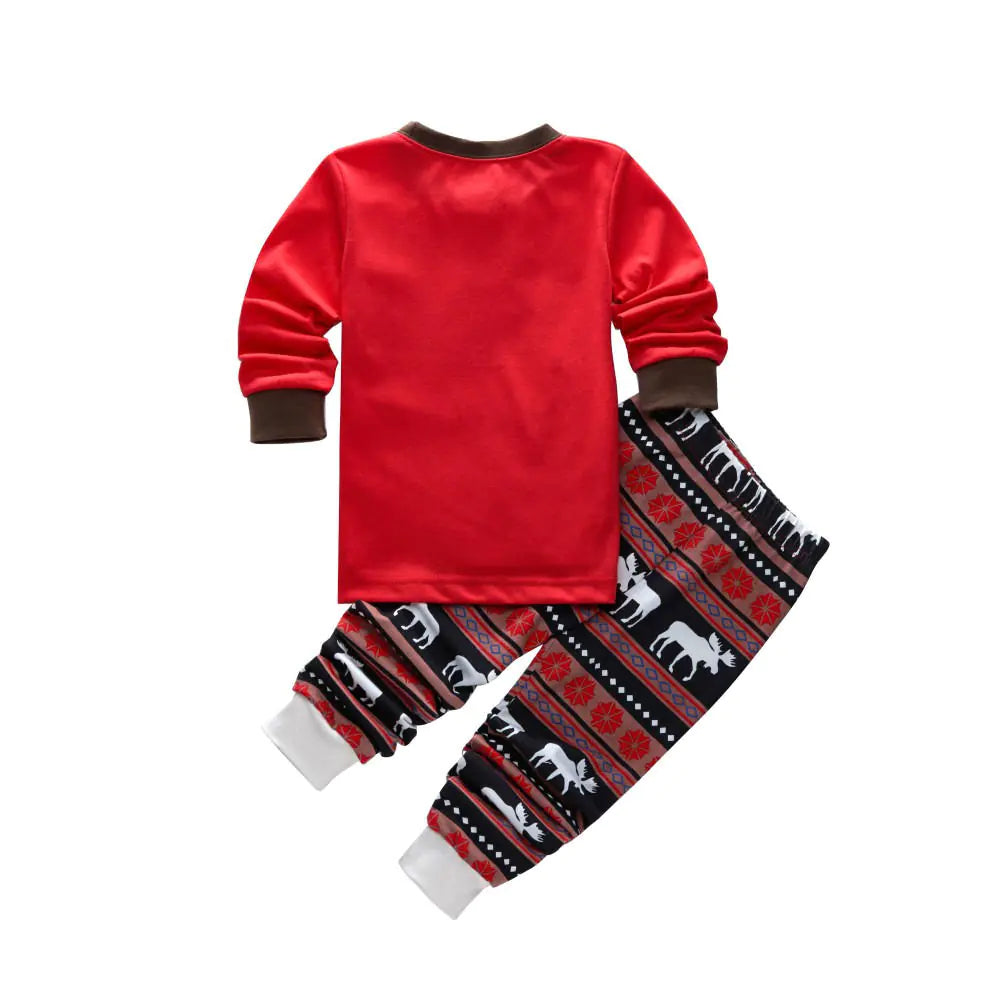 Christmas Family Pajama Set with Cotton Long Sleeves