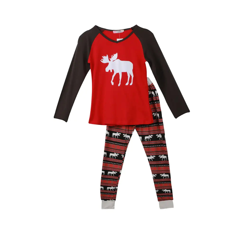 Christmas Family Pajama Set with Cotton Long Sleeves