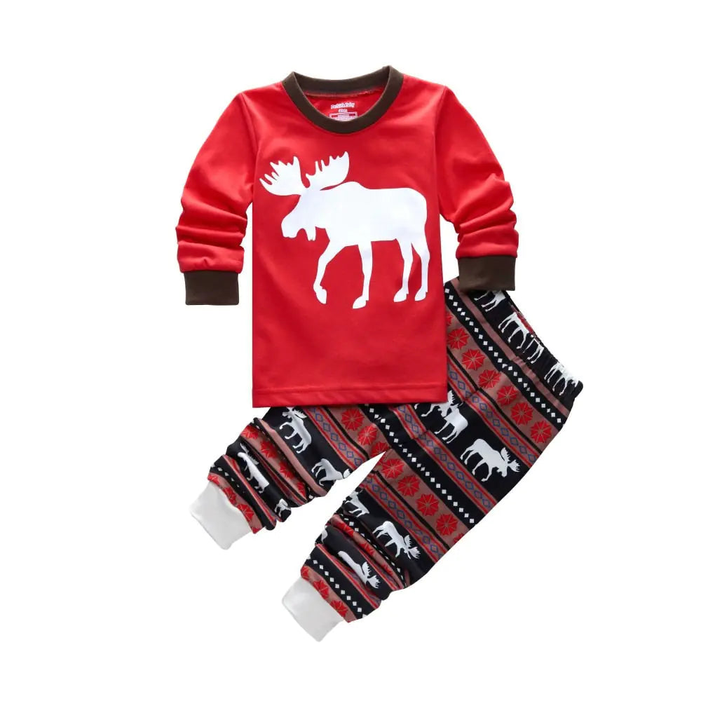 Christmas Family Pajama Set with Cotton Long Sleeves